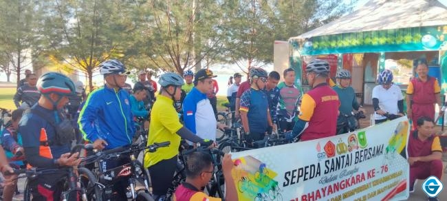 Ketua DPRD Natuna Lepas Sepeda Santai Hari Bhayangkara Ke-76